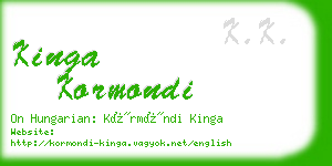 kinga kormondi business card